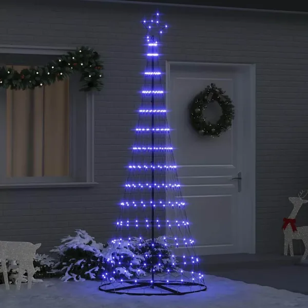 Arbre de Noël LED avec 295 LED avec support Bleu 250 cm Métal