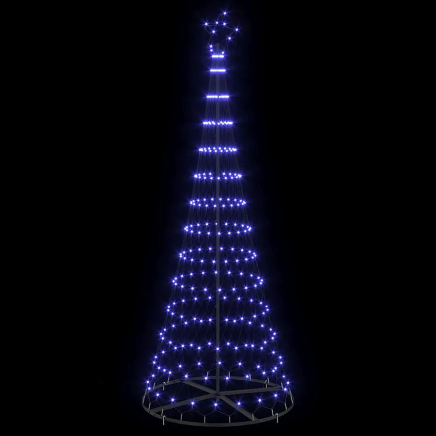 Arbre de Noël LED avec 295 LED avec support Bleu 250 cm Métal - 4
