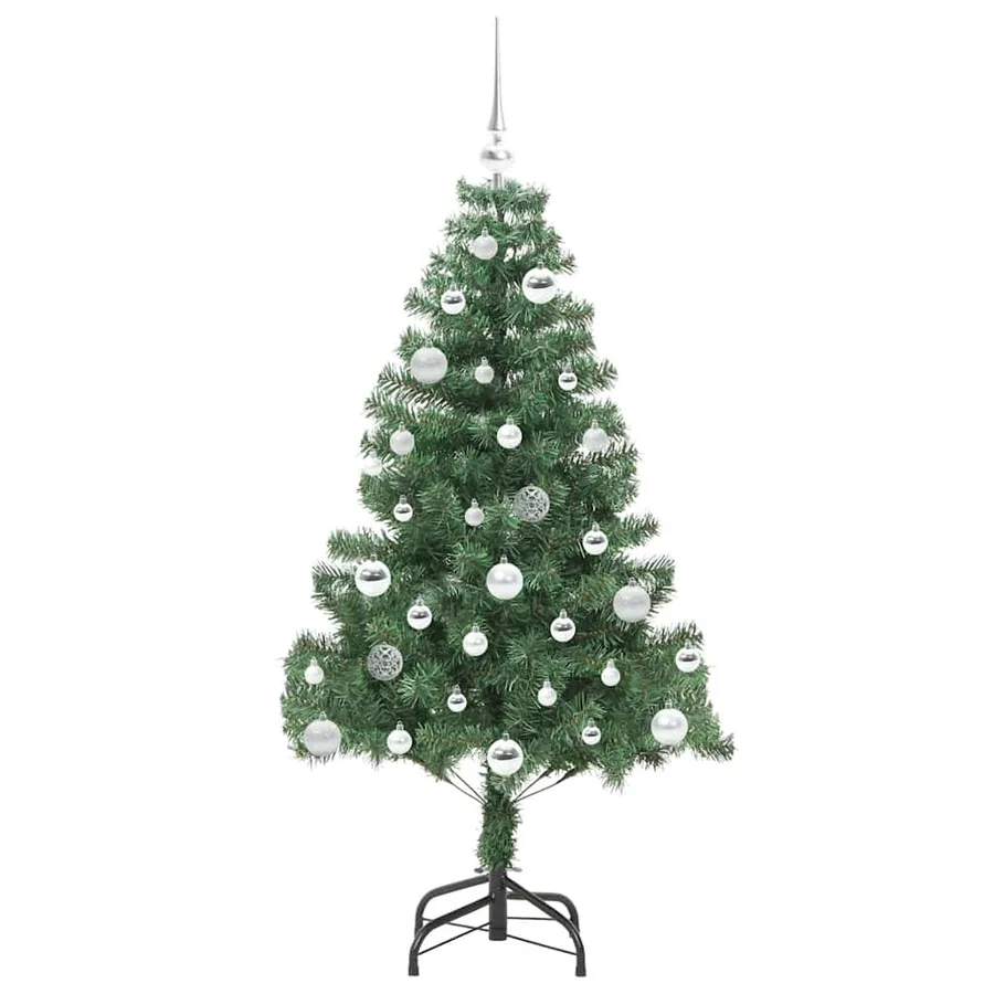 Sapin de Noël avec 150 LED avec support Vert 150 cm PVC - 4