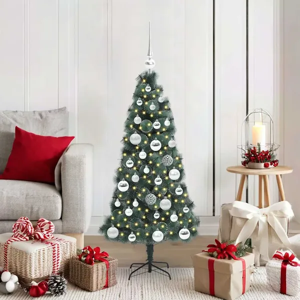 Arbre de Noël artificiel pré-éclairé avec ensemble de boules
