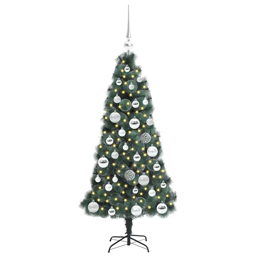 Arbre de Noël artificiel pré-éclairé avec ensemble de boules - 3
