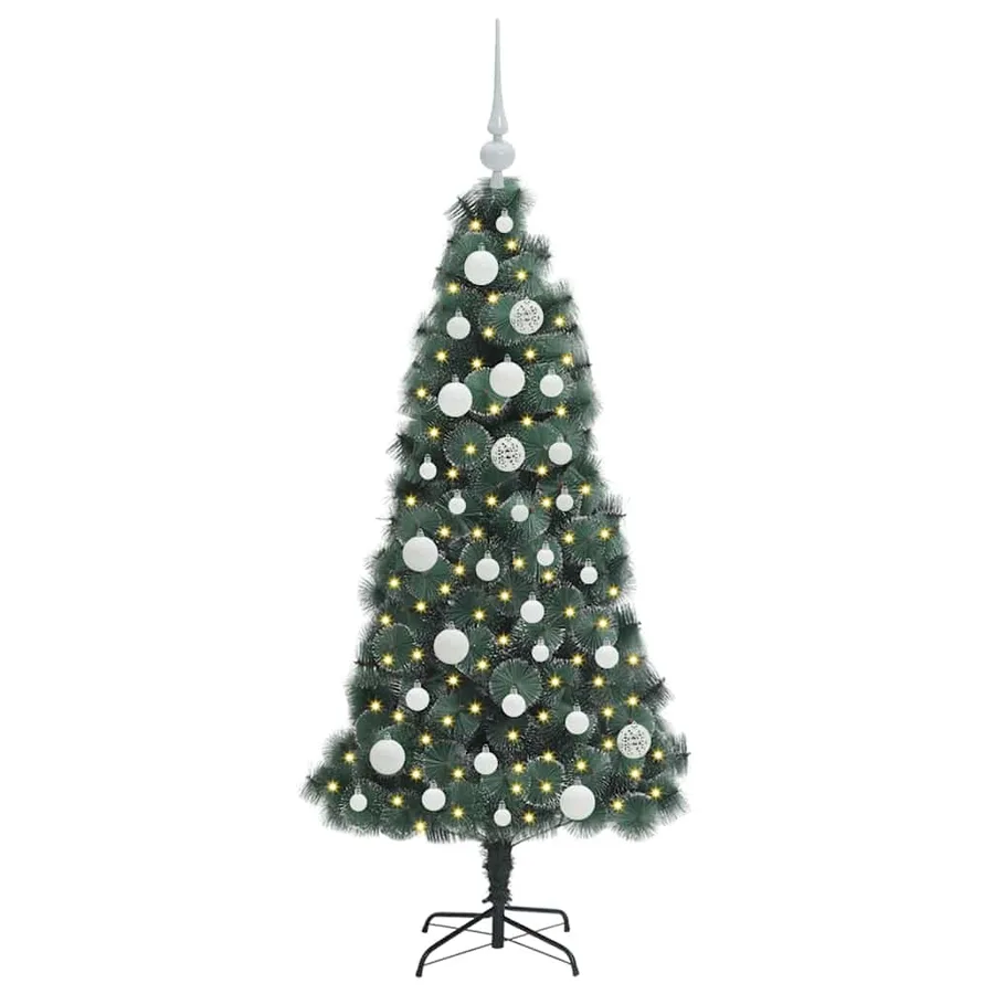 Arbre de Noël artificiel pré-éclairé avec ensemble de boules - 3
