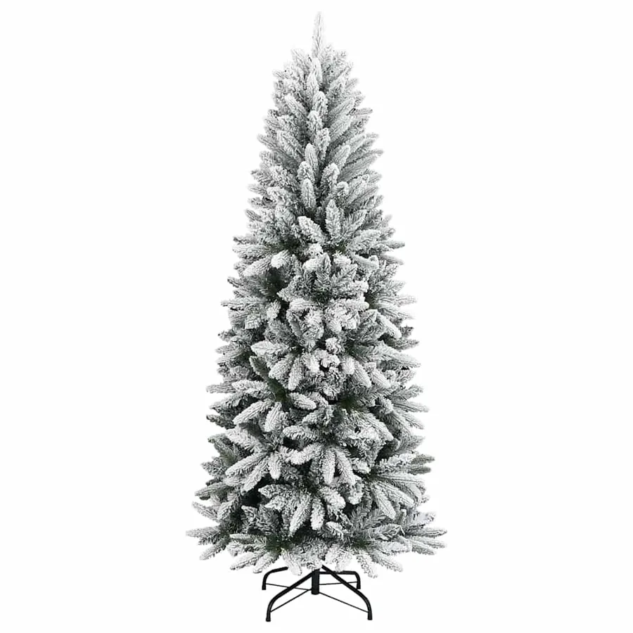 Sapin de Noël artificiel avec 150 LED avec support Blanc 150 cm - 5