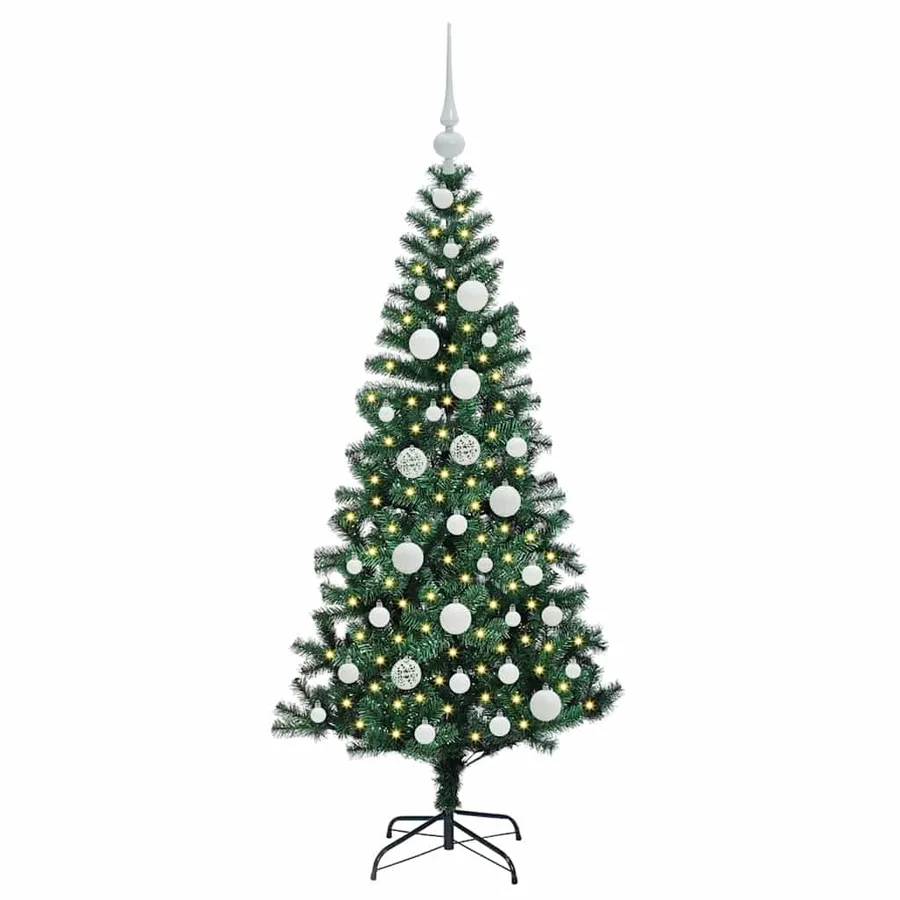 Sapin de Noël artificiel pré-éclairé Vert 120 cm PVC et métal - 3