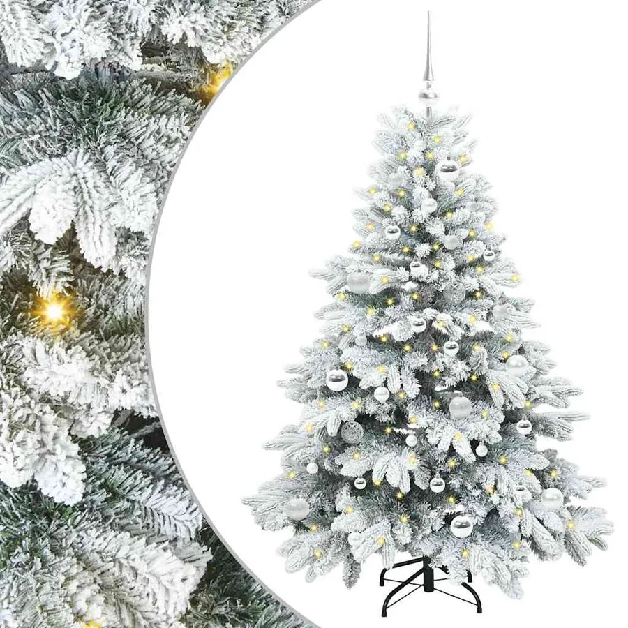 Sapin de Noël artificiel avec 150 LED Blanc 150 cm PE et PVC - 2