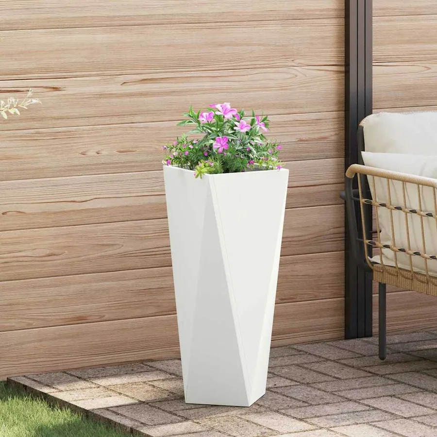 Jardinière Blanc 30 x 30 x 75 cm Acier