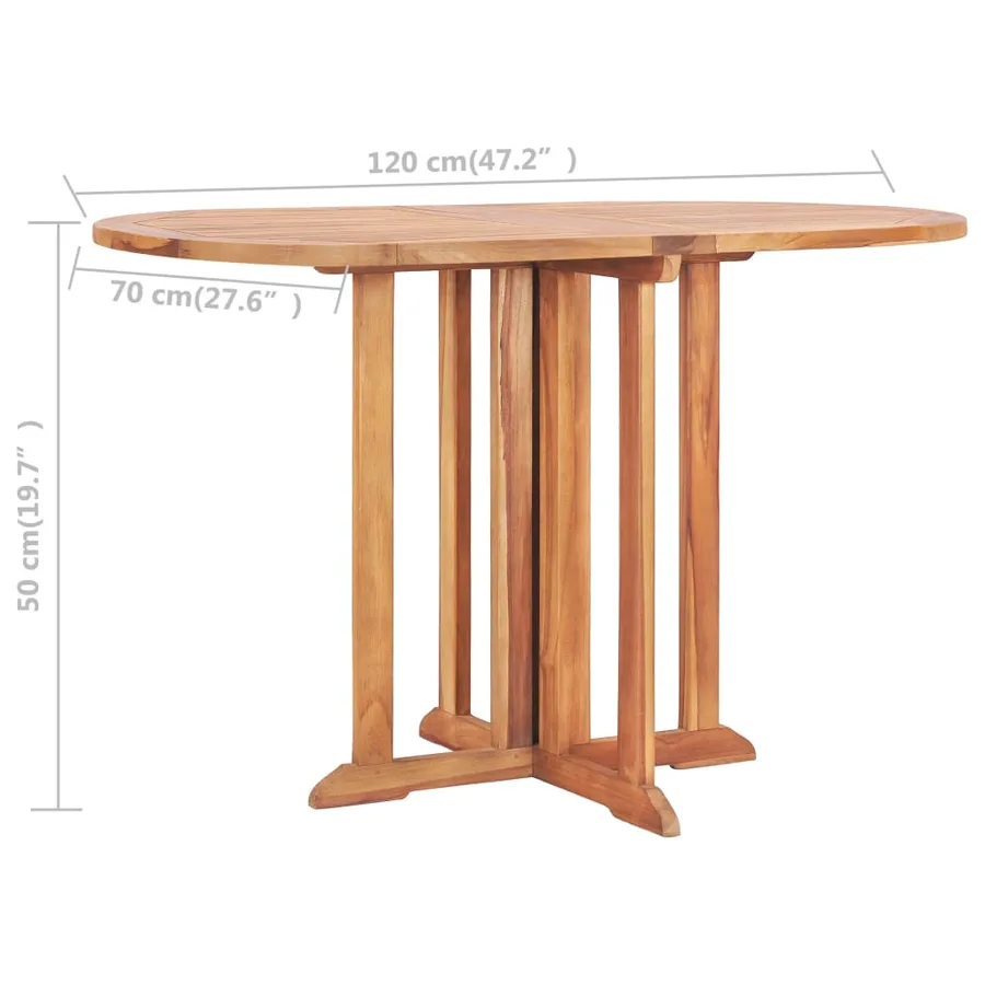 Ensemble à manger d'extérieur pliable 5 pcs Bois solide de teck - 11