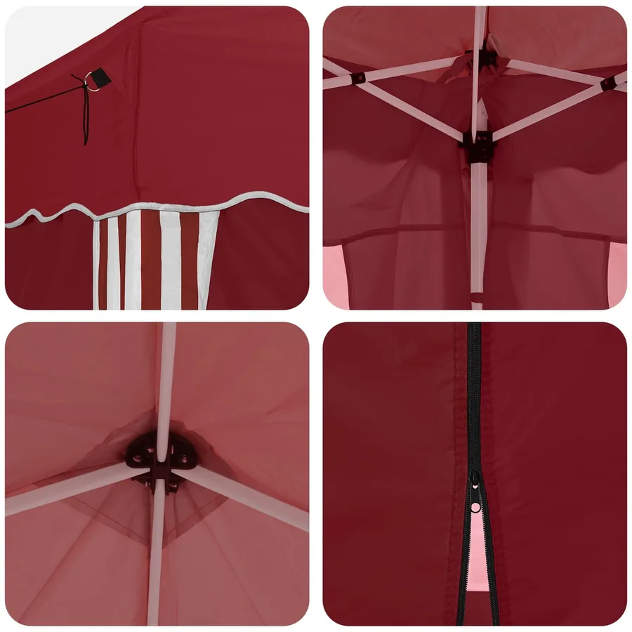 Tente de fête pop-up 288 x 288 x 245 cm Bordeaux Tissu Oxford - 12