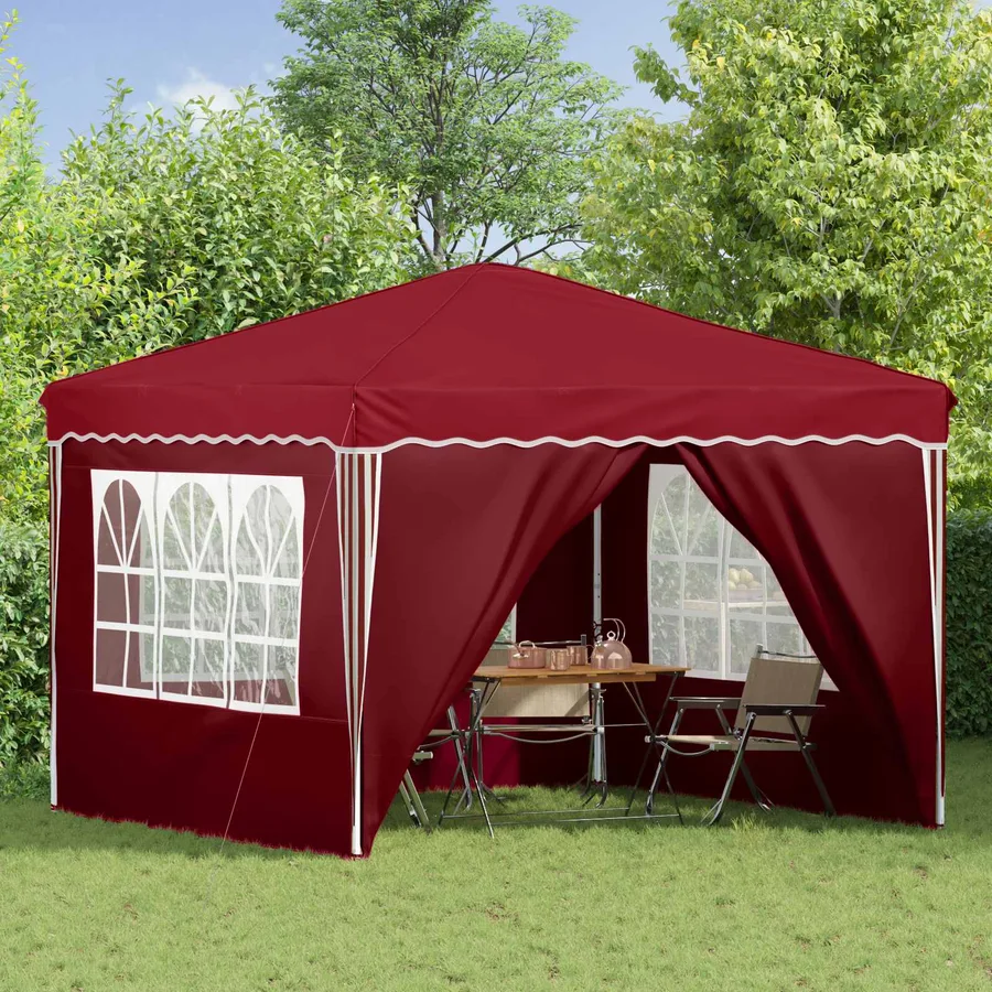 Tente de fête pop-up 288 x 288 x 245 cm Bordeaux Tissu Oxford - 3