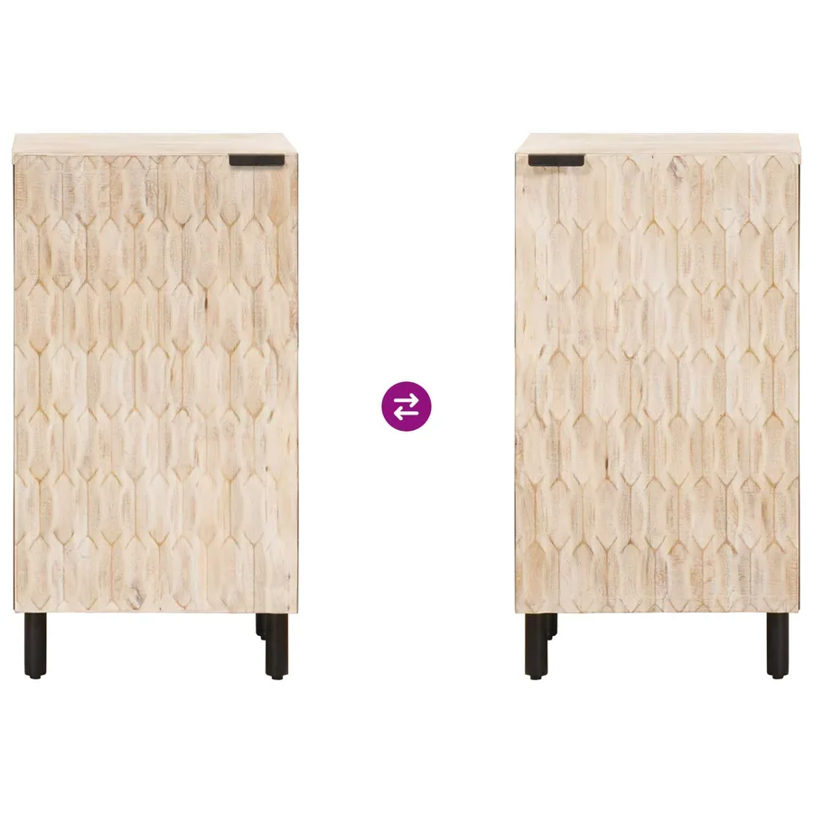 Buffet avec stockage Finition Lavage Blanc 40 x 33 x 75 cm - 9