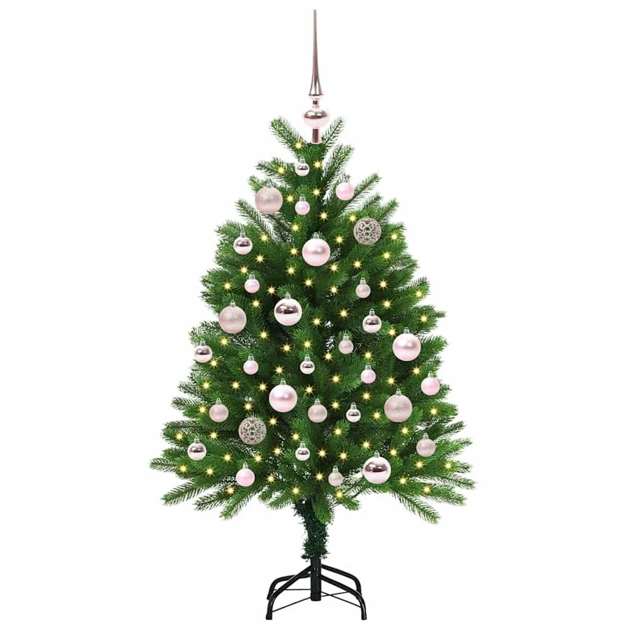 Sapin de Noël avec 150 LED avec support Vert 120 cm PE - 3