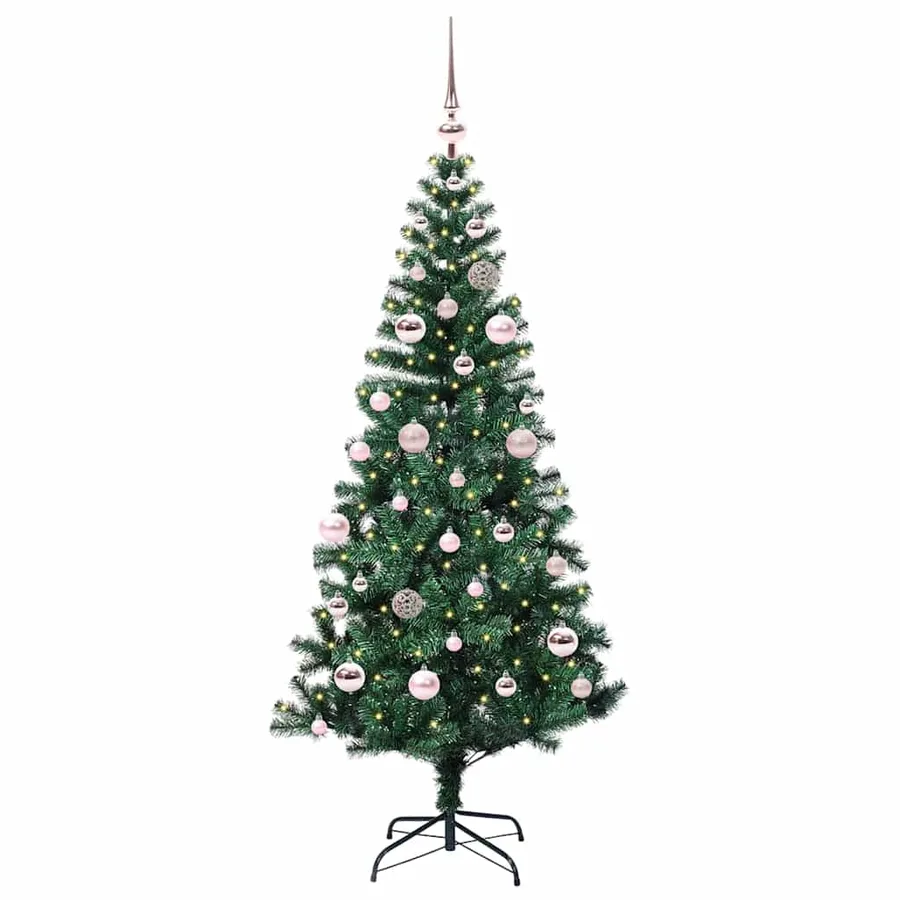 Sapin de Noël artificiel pré-éclairé Vert 150 cm PVC et métal - 2