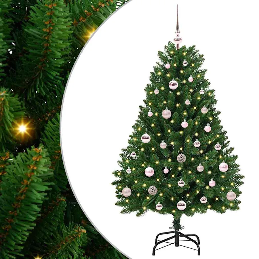 Sapin de Noël artificiel avec 150 LED Vert 120 cm PVC et métal - 2