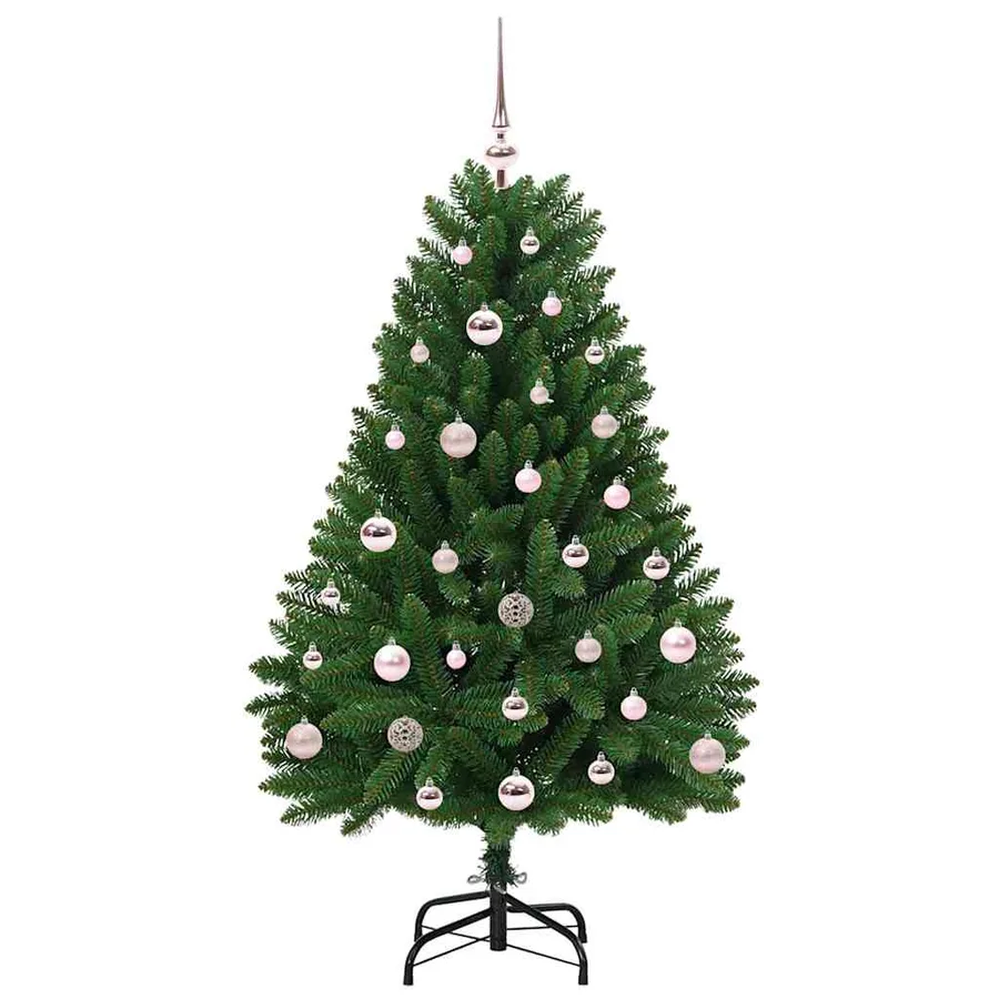 Sapin de Noël artificiel avec 150 LED Vert 120 cm PVC et métal - 4