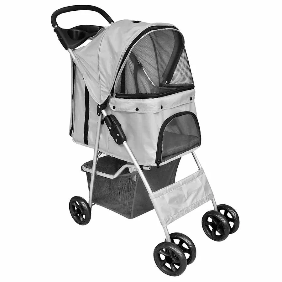 Poussette pliable pour chiens/chats Gris