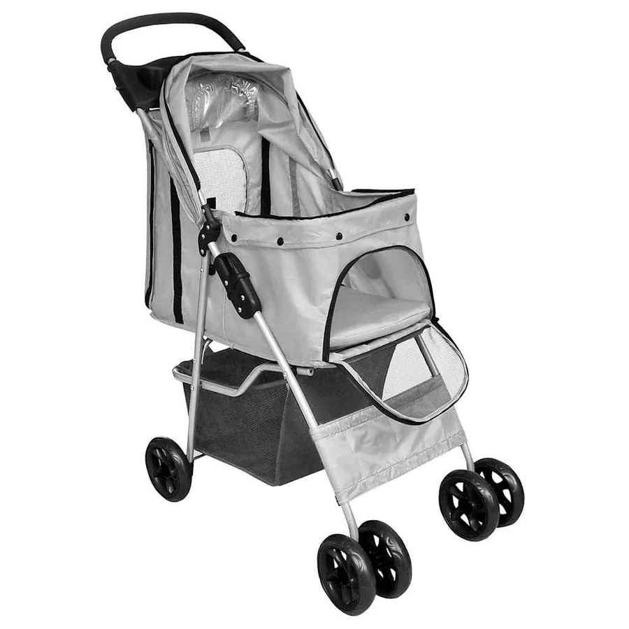 Poussette pliable pour chiens/chats Gris - 2