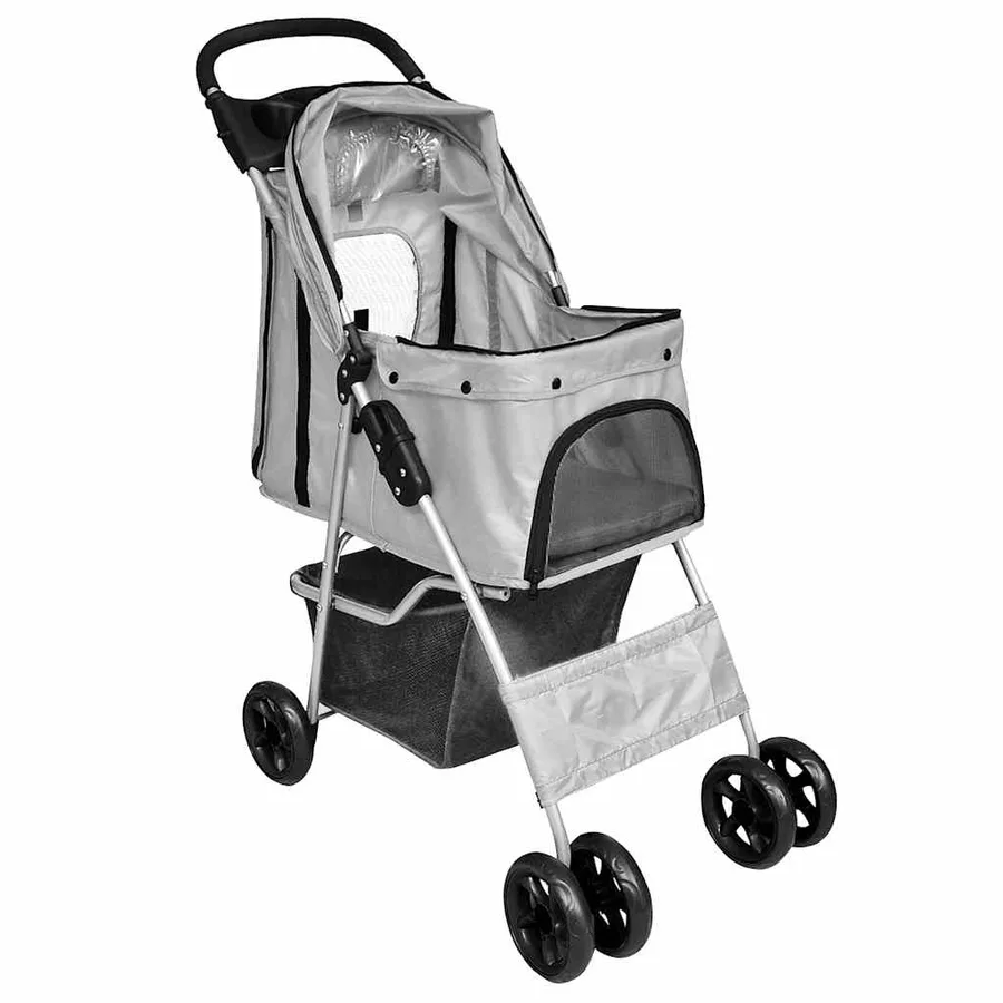 Poussette pliable pour chiens/chats Gris - 3