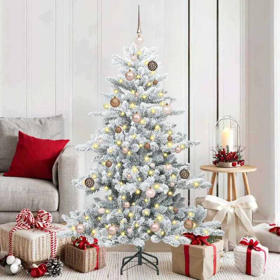 Sapin de Noël Artificiel à Branches Articulées Blanc 150 cm
