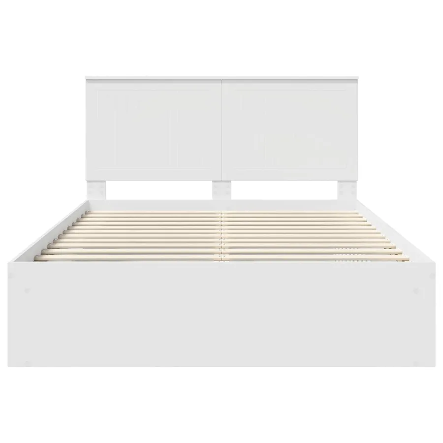 Cadre de lit Blanc 140 x 200 cm Bois de pin massif - 7