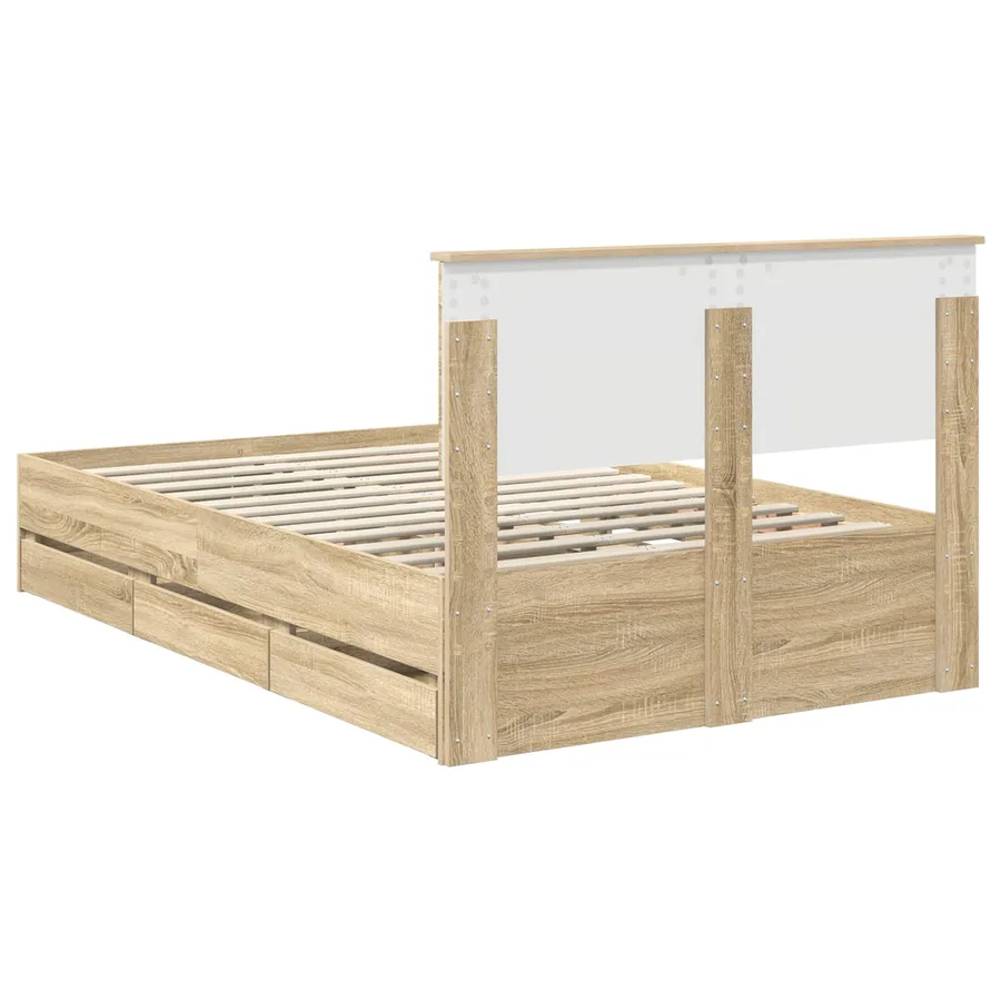 Cadre de lit Chêne Sonoma 120 x 190 cm Bois Ingénierie - 8