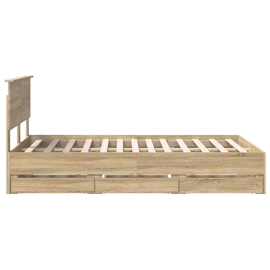 Cadre de lit Chêne Sonoma 120 x 190 cm Bois Ingénierie - 9