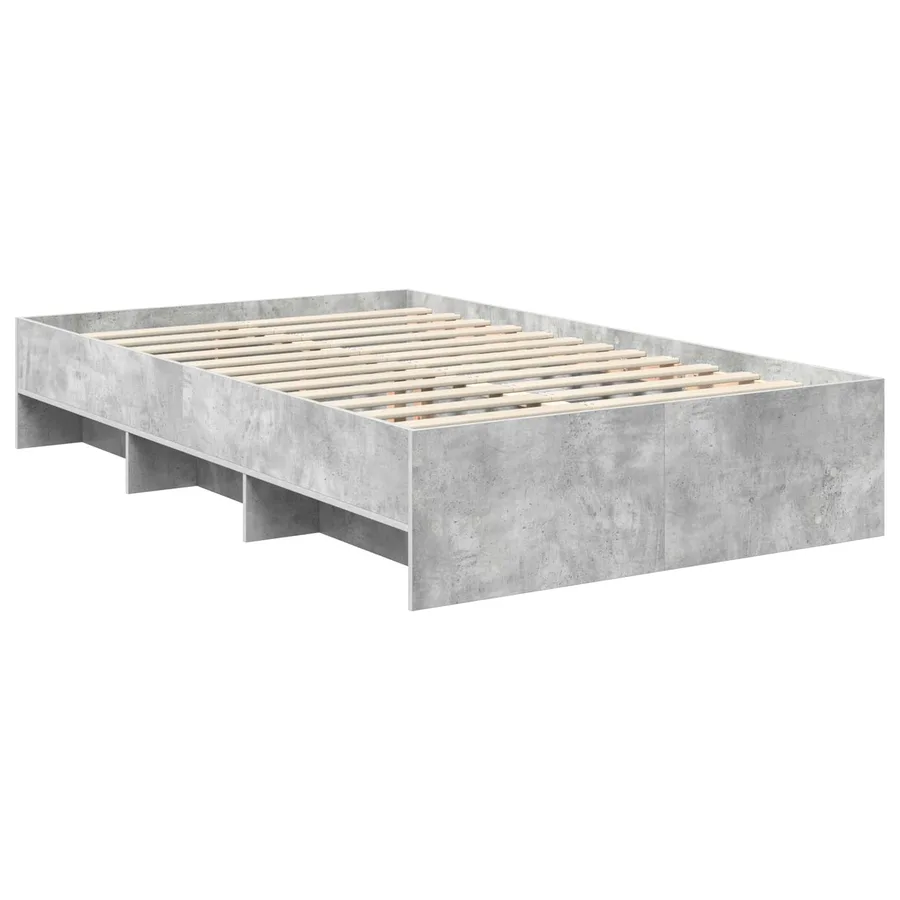 Cadre de lit Gris béton 120 x 123 cm Bois d'ingénierie - 5
