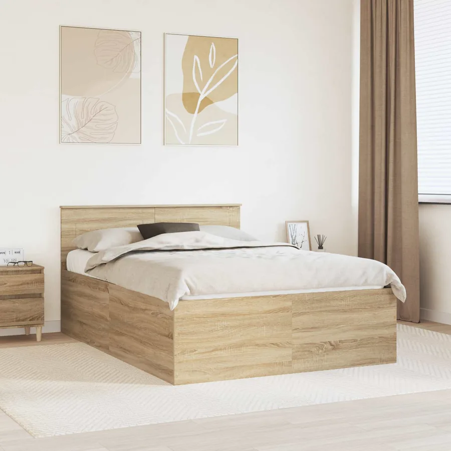 Cadre de lit Chêne Sonoma 150 x 200 cm Bois d'ingénierie
