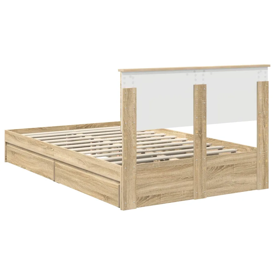 Lit de Rangement Chêne Sonoma 120 x 200 cm Bois d'ingénierie - 8