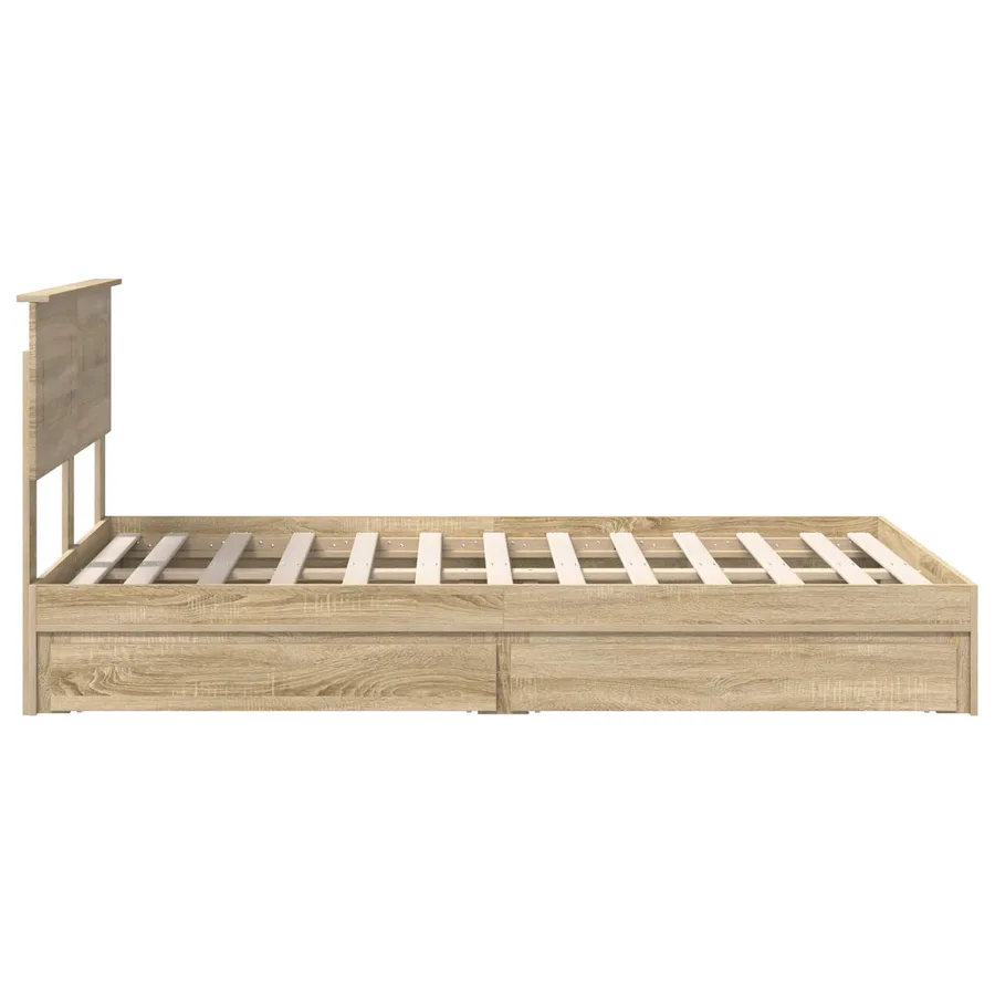 Lit de Rangement Chêne Sonoma 120 x 200 cm Bois d'ingénierie - 9