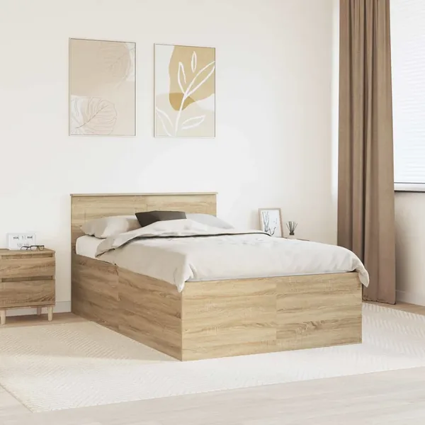 Cadre de lit Chêne Sonoma 120 x 200 cm Bois d'ingénierie