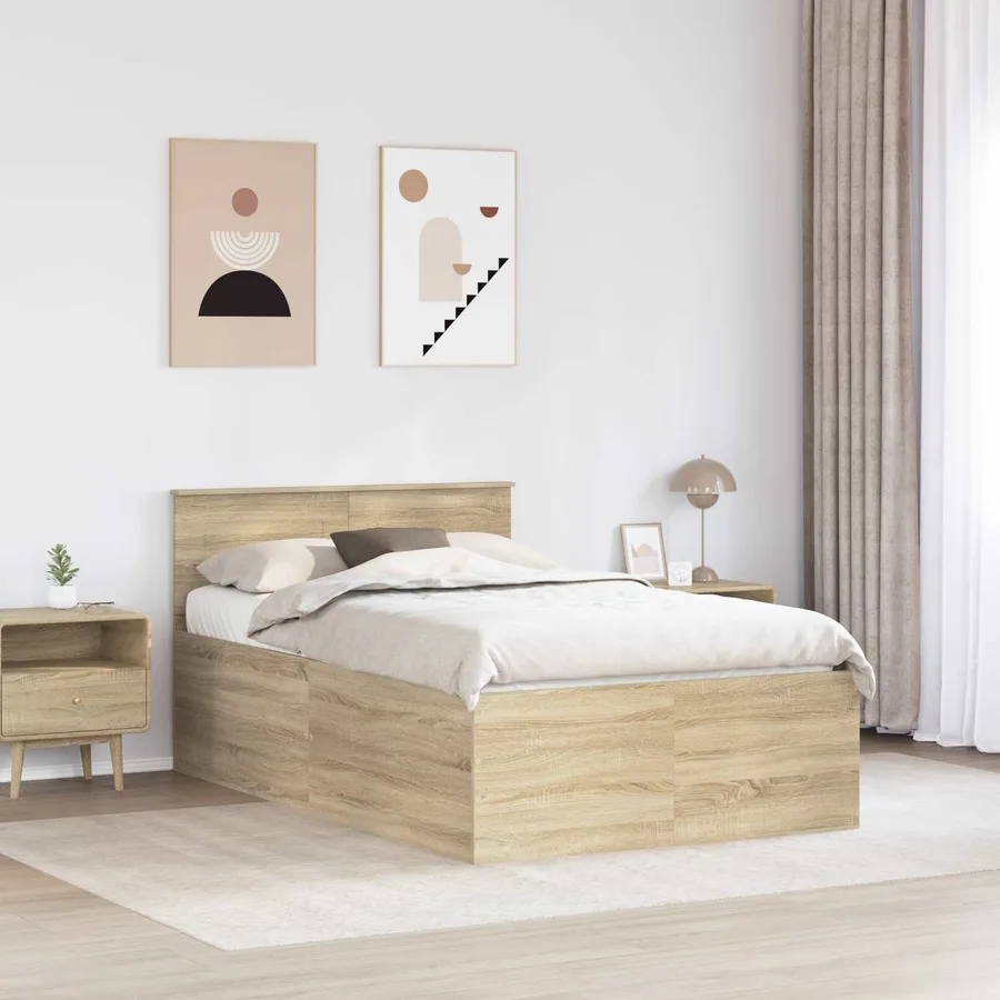 Cadre de lit Chêne Sonoma 120 x 200 cm Bois d'ingénierie - 3