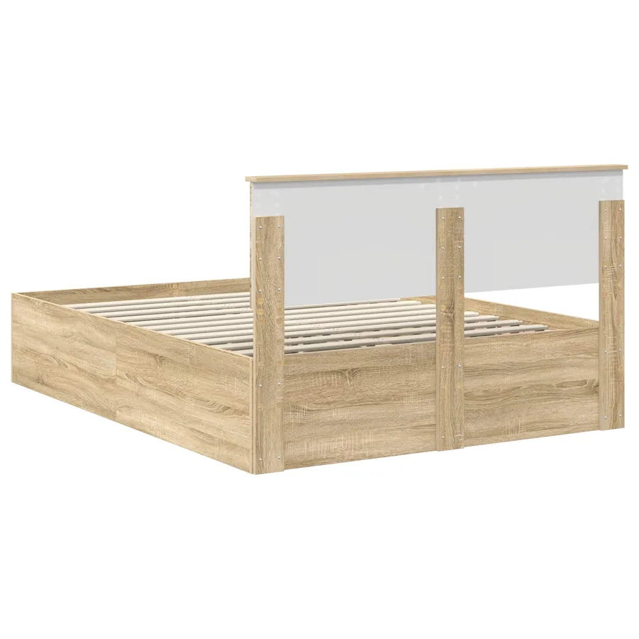 Cadre de lit Chêne Sonoma 150 x 200 cm Bois d'ingénierie - 9