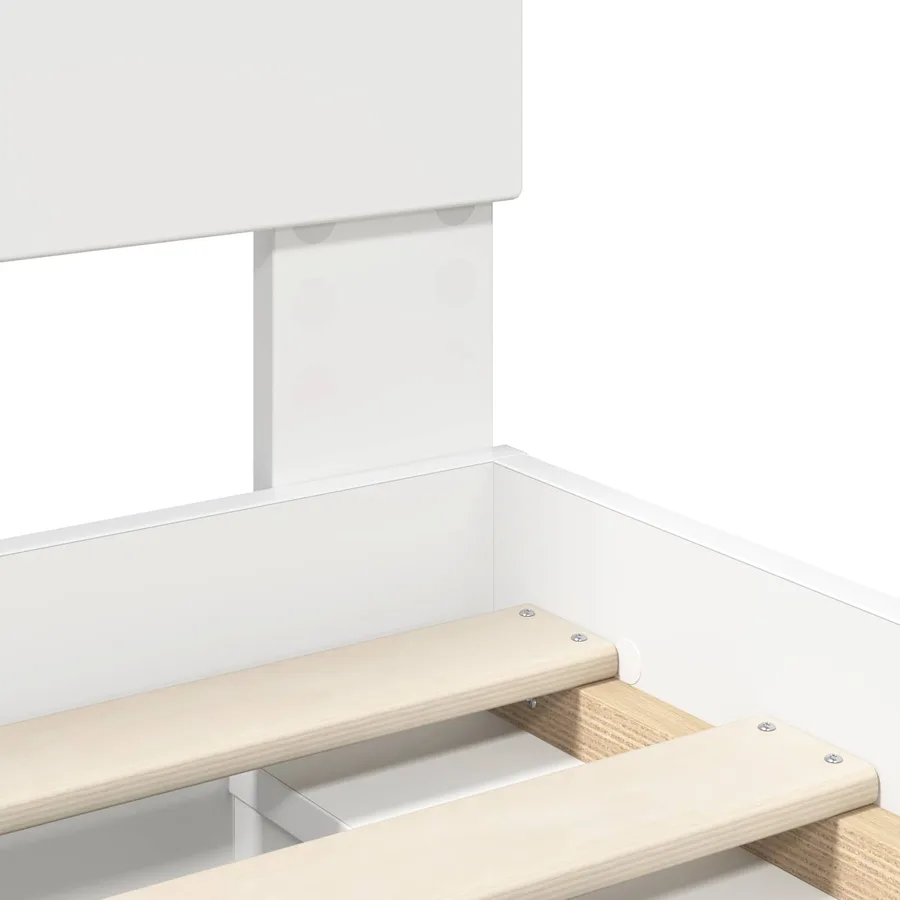 Cadre de lit Blanc 120 x 200 cm Bois d'ingénierie - 10