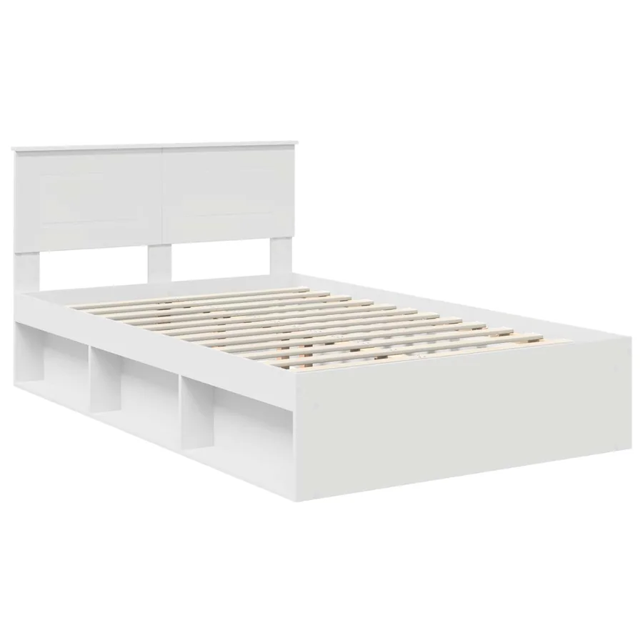 Cadre de lit Blanc 120 x 190 cm Bois d'ingénierie - 4