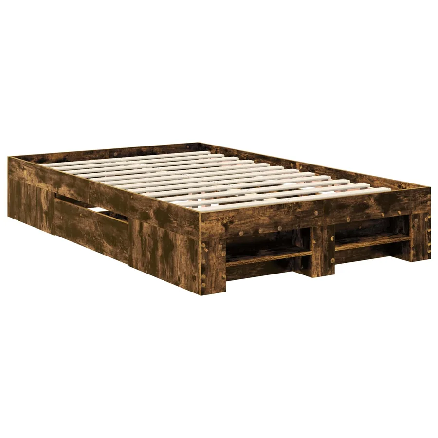 Cadre de lit Chêne fumé 120 x 200 cm Bois d'ingénierie - 6