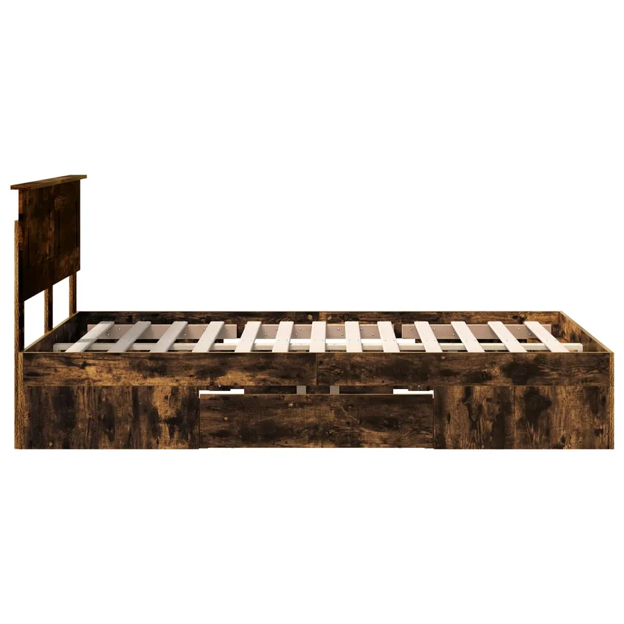 Cadre de lit Chêne fumé 120 x 200 cm Bois d'ingénierie - 9