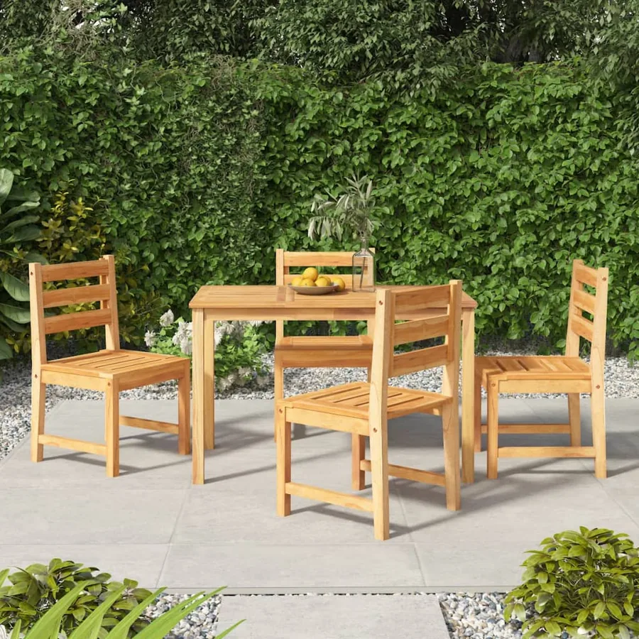 Ensemble à manger de jardin 5pcs Bois de teck massif