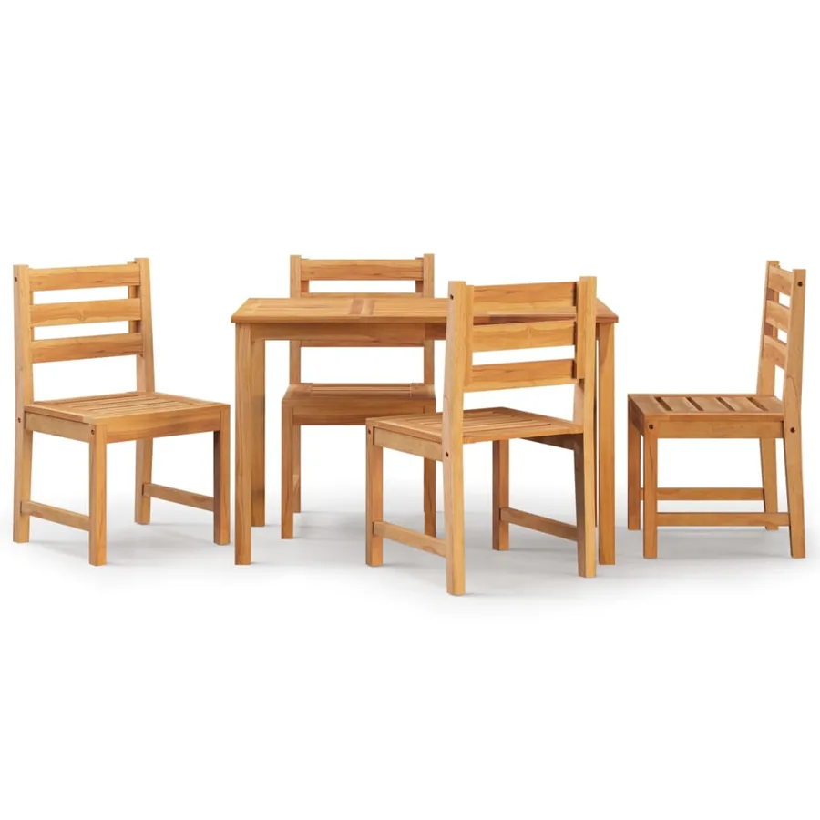 Ensemble à manger de jardin 5pcs Bois de teck massif - 2