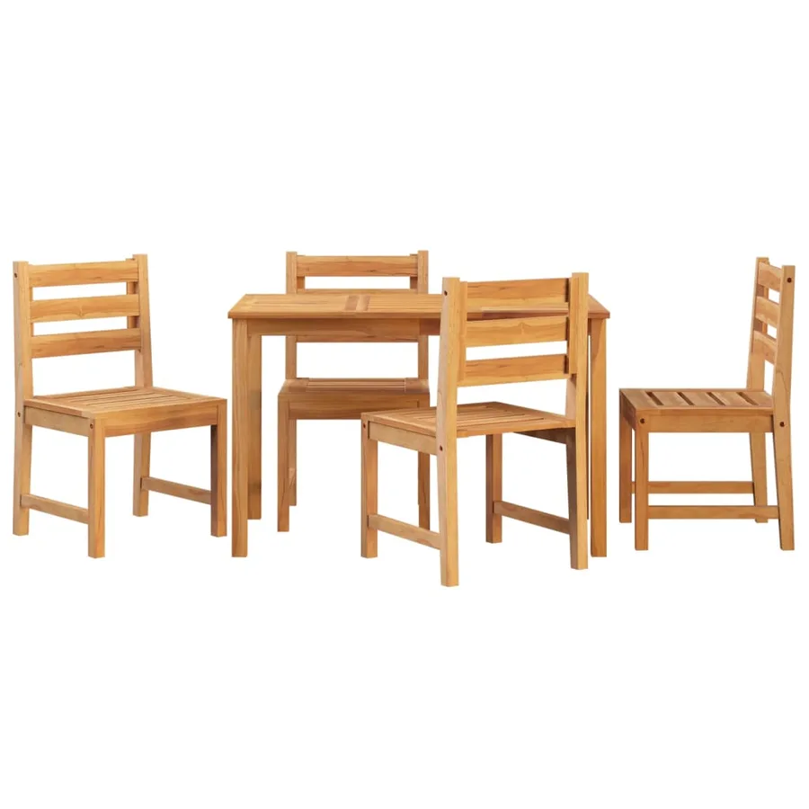 Ensemble à manger de jardin 5pcs Bois de teck massif - 3