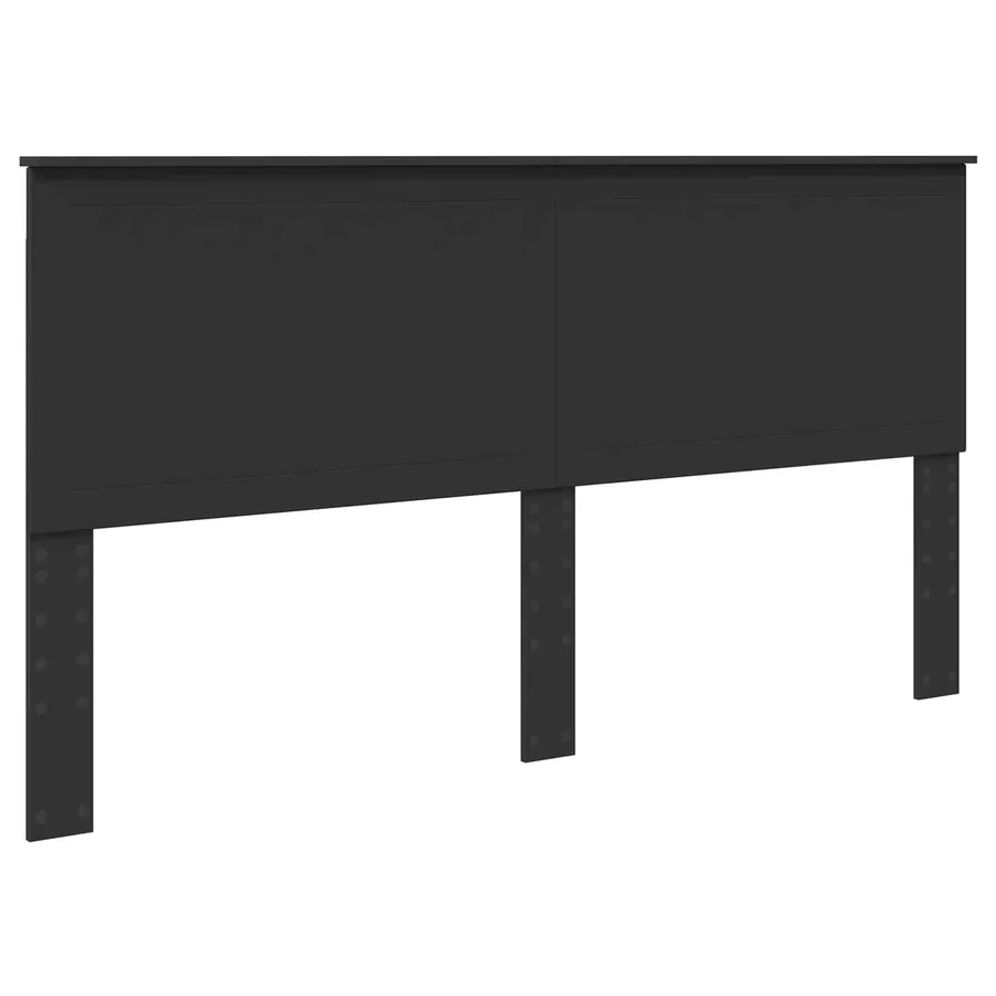 Cadre de lit Noir 180 x 200 cm Bois de pin massif - 6