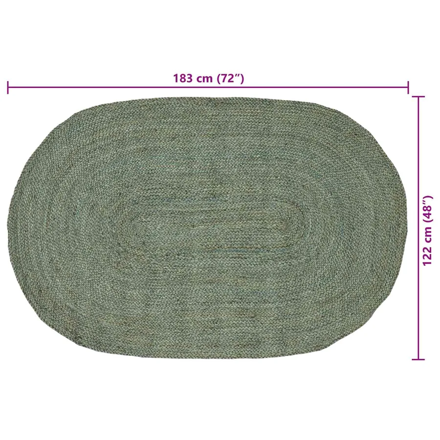 Tapis de surface Vert olive 122 x 183 cm Jute - 7