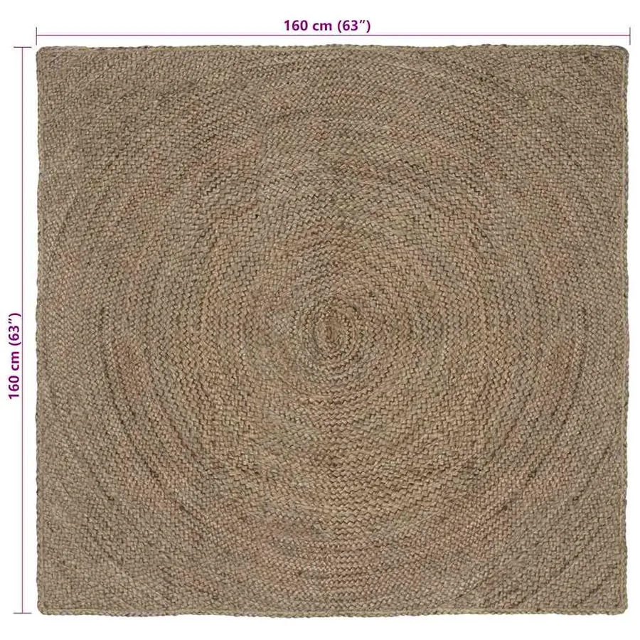 Tapis de surface Gris 160 x 160 cm Jute - 7
