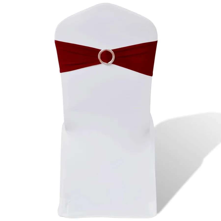Ruban décoratif élastique avec boucle de chaise 25 pcs Bordeaux