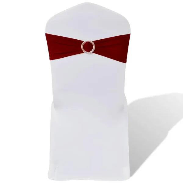 Ruban décoratif élastique avec boucle de chaise 25 pcs Bordeaux
