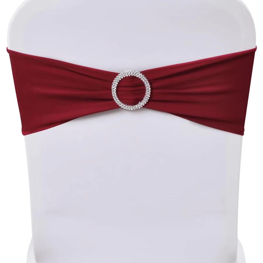 Ruban décoratif élastique avec boucle de chaise 25 pcs Bordeaux - 3