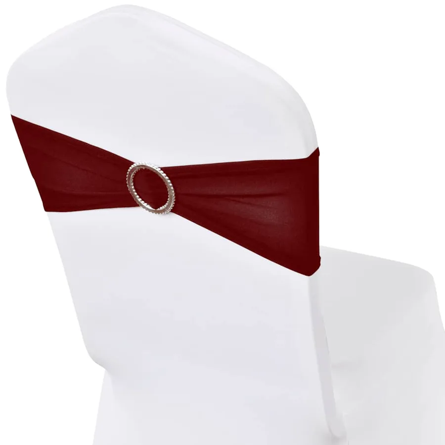 Ruban décoratif élastique avec boucle de chaise 25 pcs Bordeaux - 5