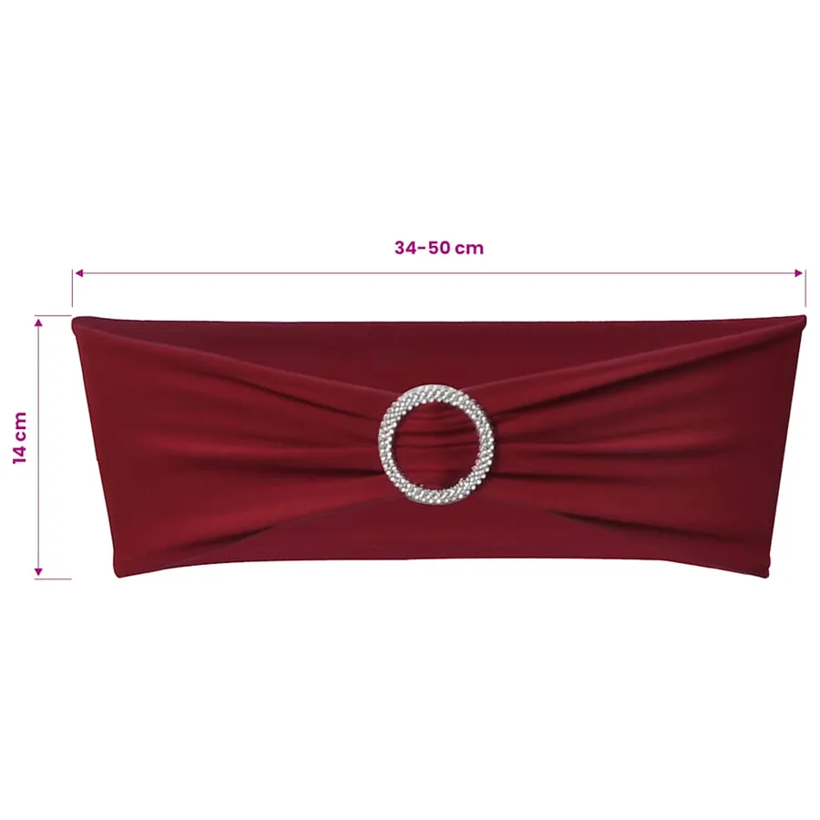 Ruban décoratif élastique avec boucle de chaise 25 pcs Bordeaux - 6
