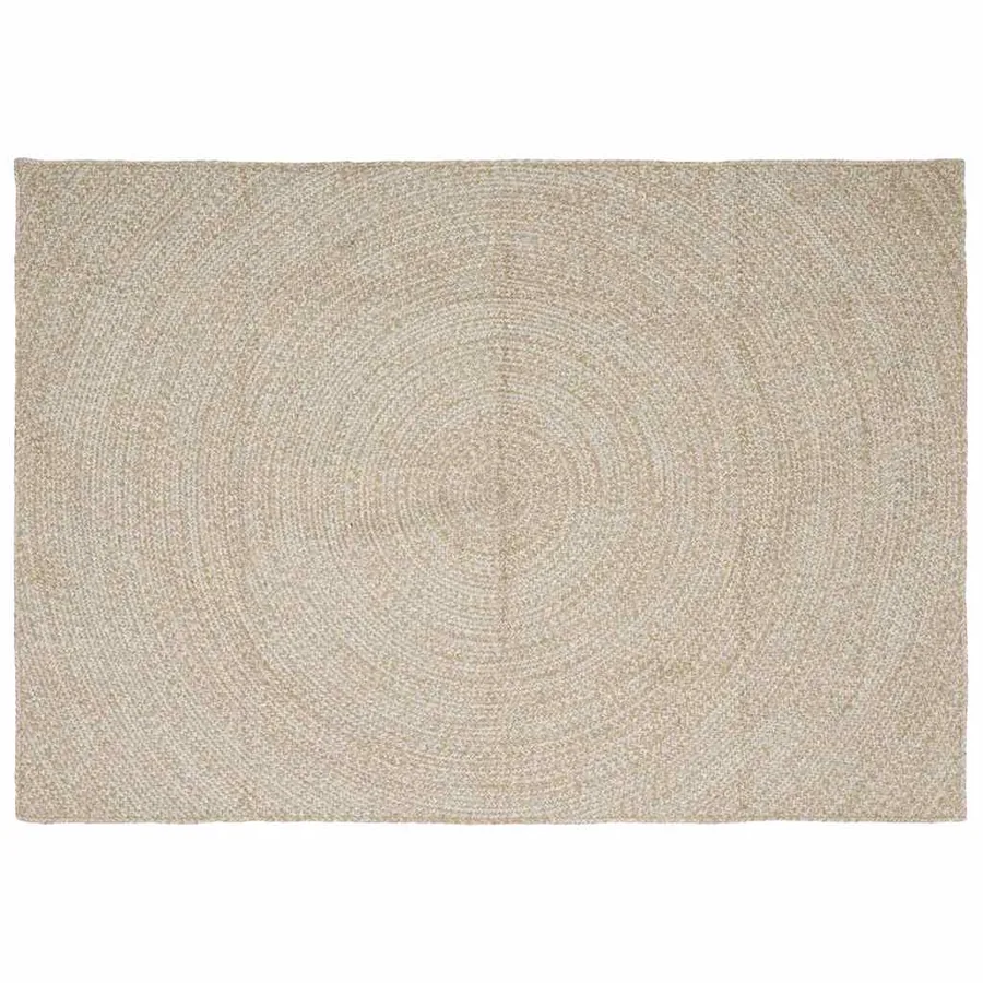 Tapis de surface Naturel et Blanc 160 x 230 cm Jute