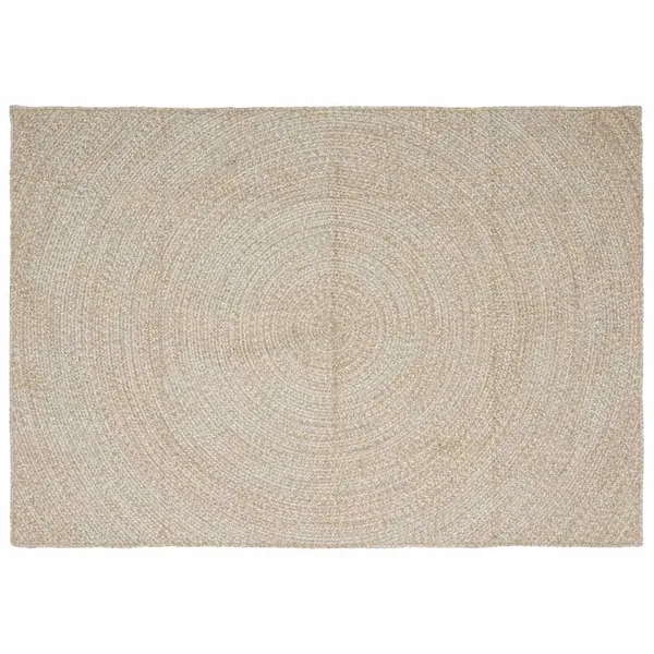 Tapis de surface Naturel et Blanc 160 x 230 cm Jute