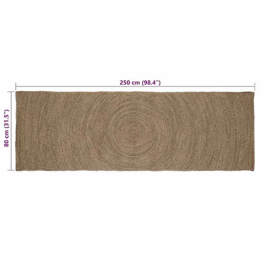 Tapis de surface Gris 80 x 250 cm Jute - 7